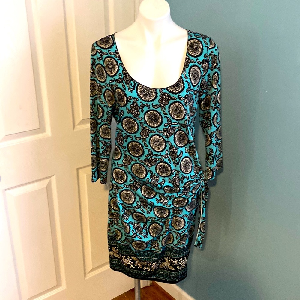 Teal & black dress - so comfy!